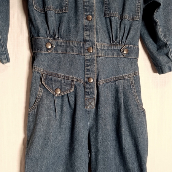 Vintage Dreams Junior's Denim Jumpsuit Size 9/10 - Picture 7 of 12